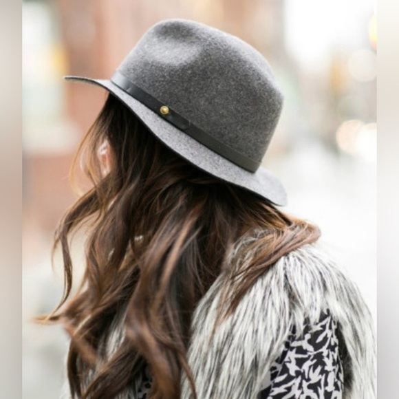 rag & bone Women’s Slate Gray Felt Floppy Brim Fedora Size Medium main image 10